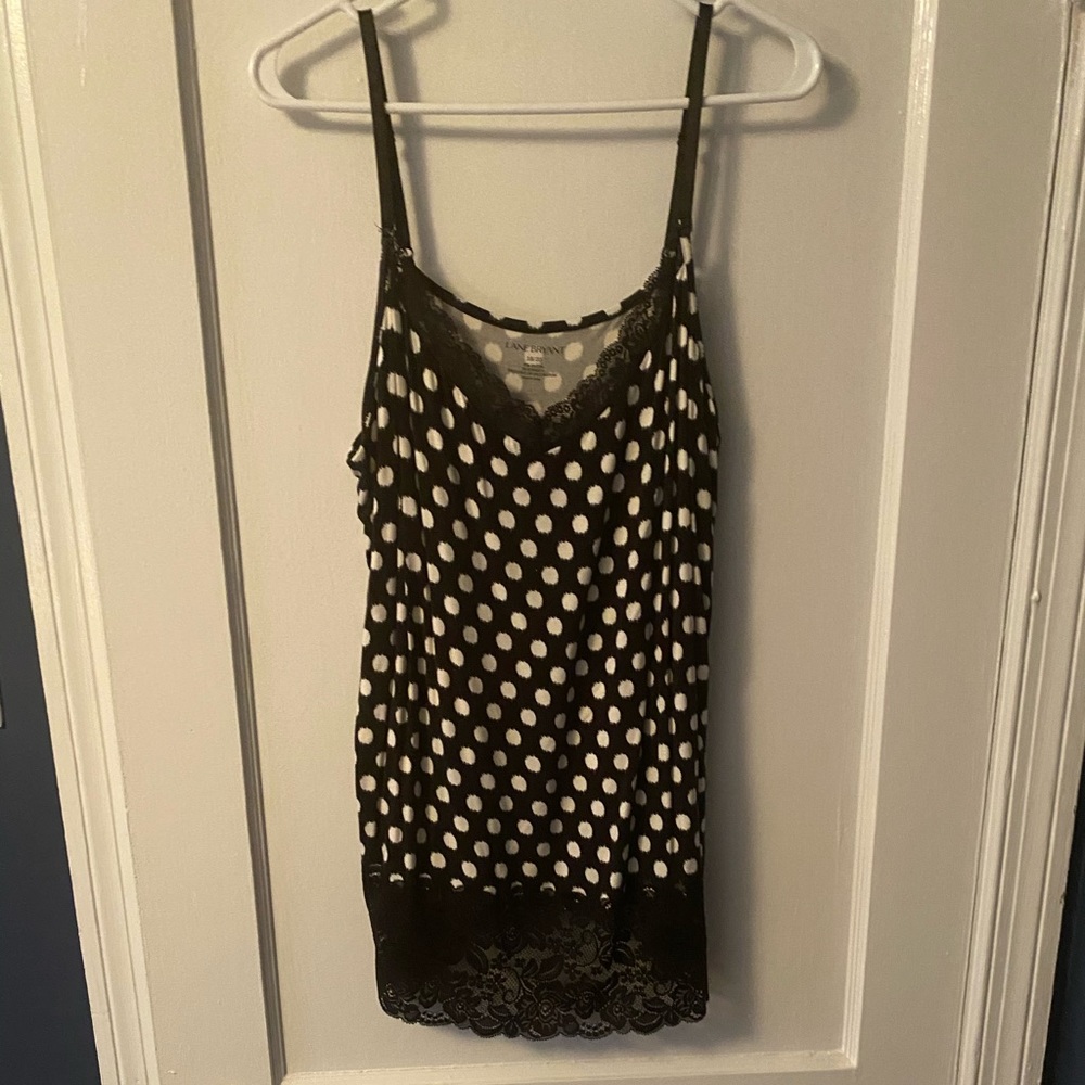 Lane Bryant Lacey Black and White Tank